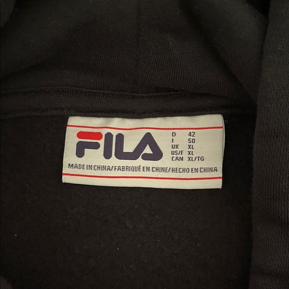 Cropped Fila Black Hoodie with Colorful Logo - Picture 2 of 3